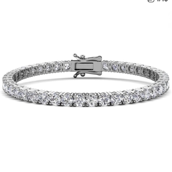 Cate & Chloe Jewelry - Cate&Chloe 18K White Gold Plated Infinity Tennis Bracelet W/ Simulated Diamonds